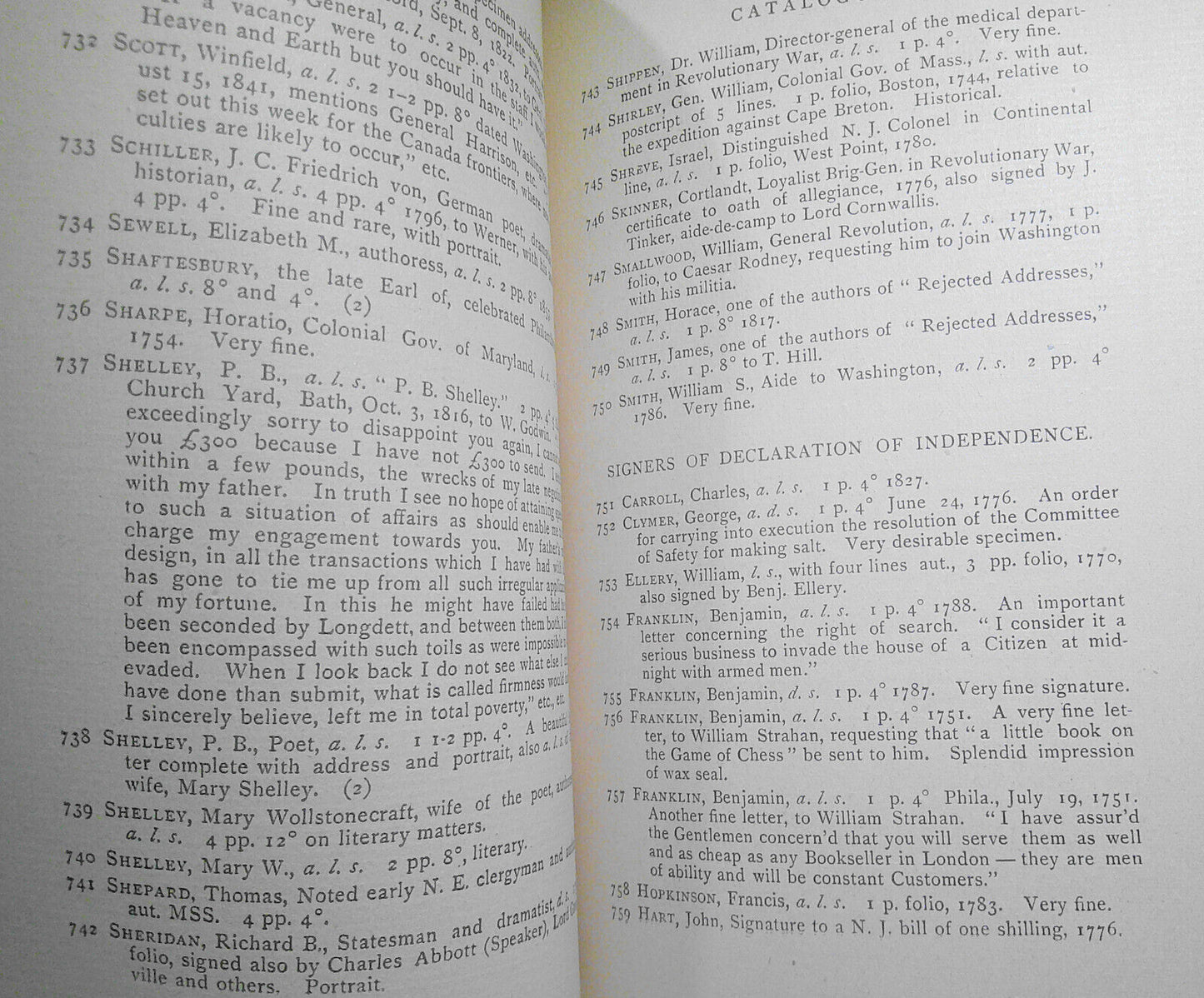 1890 Autograph letters & documents -George Barnett Smith. Libbie auction catalog