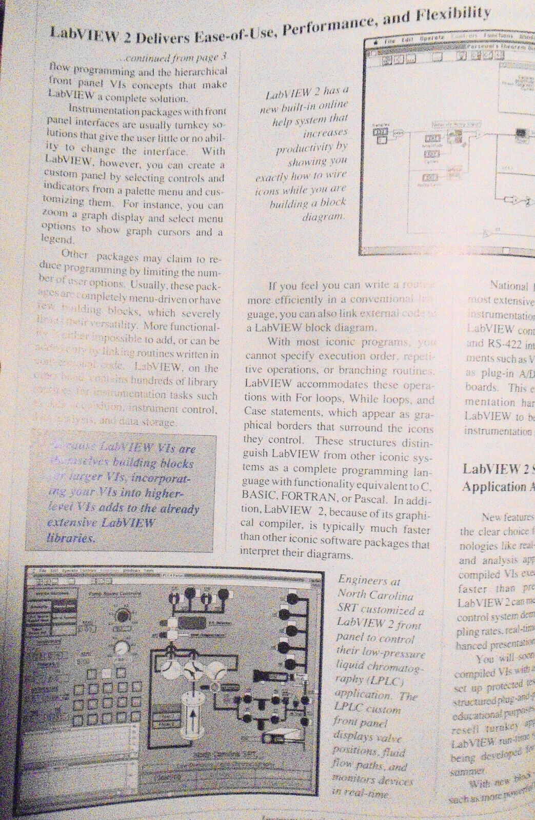 Instrumentation Newsletter, by National Instruments -  May 1990. LabVIEW 2, etc.