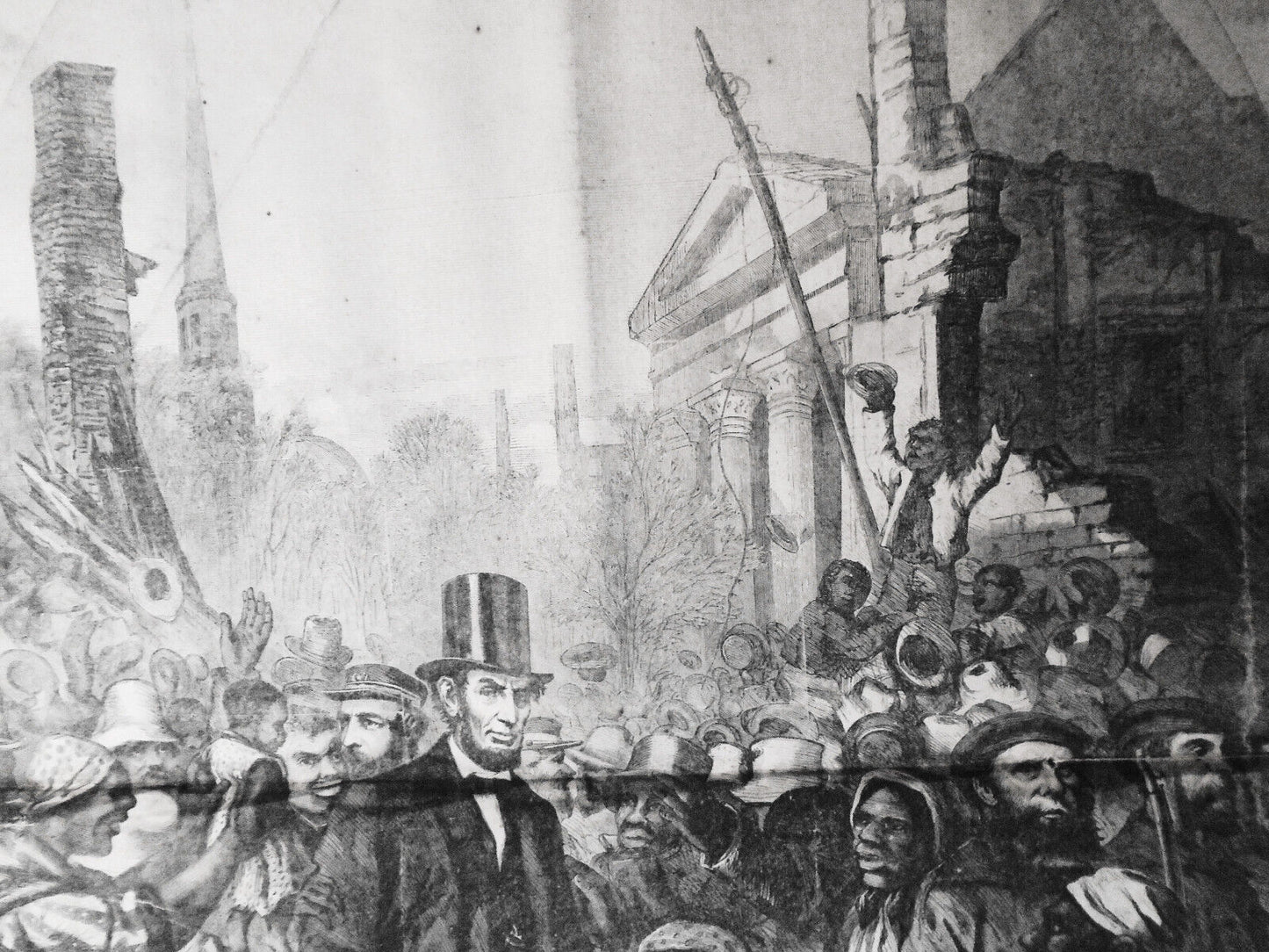 Lincoln entering Richmond, April 4, 1865 - in Harper's Weekly February 24, 1866
