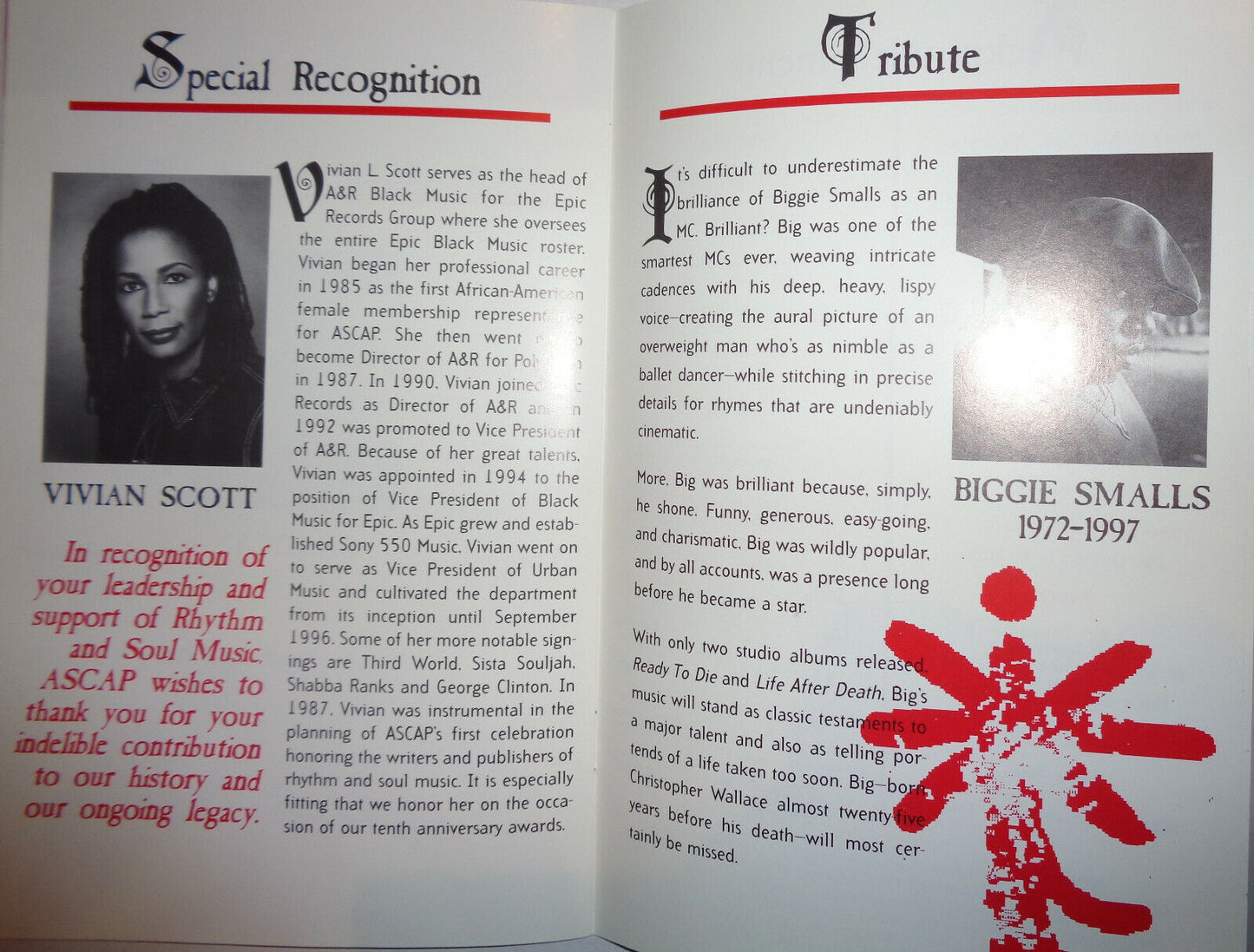 1997 ASCAP Rhythm & Soul Music Awards 10th Anniversary - Souvenir Program