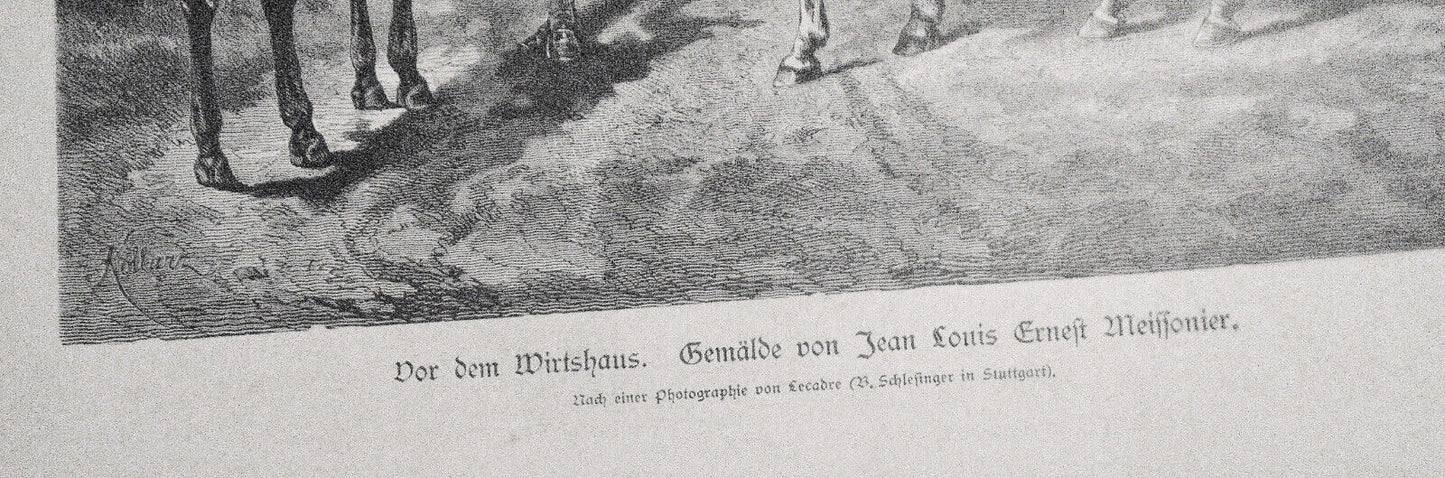 Vor dem Wirtshaus, by Jean Louis Ernest Meissonier   --  1882