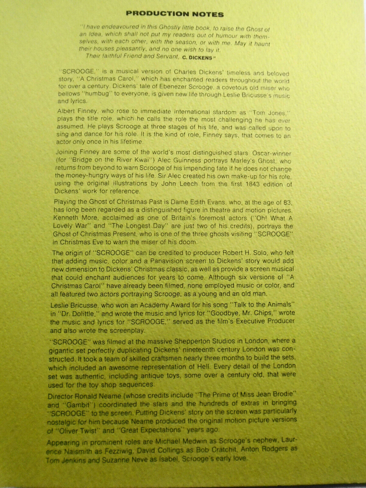 What the DICKENS have they done to Scrooge? Movie Promo brochure 1970