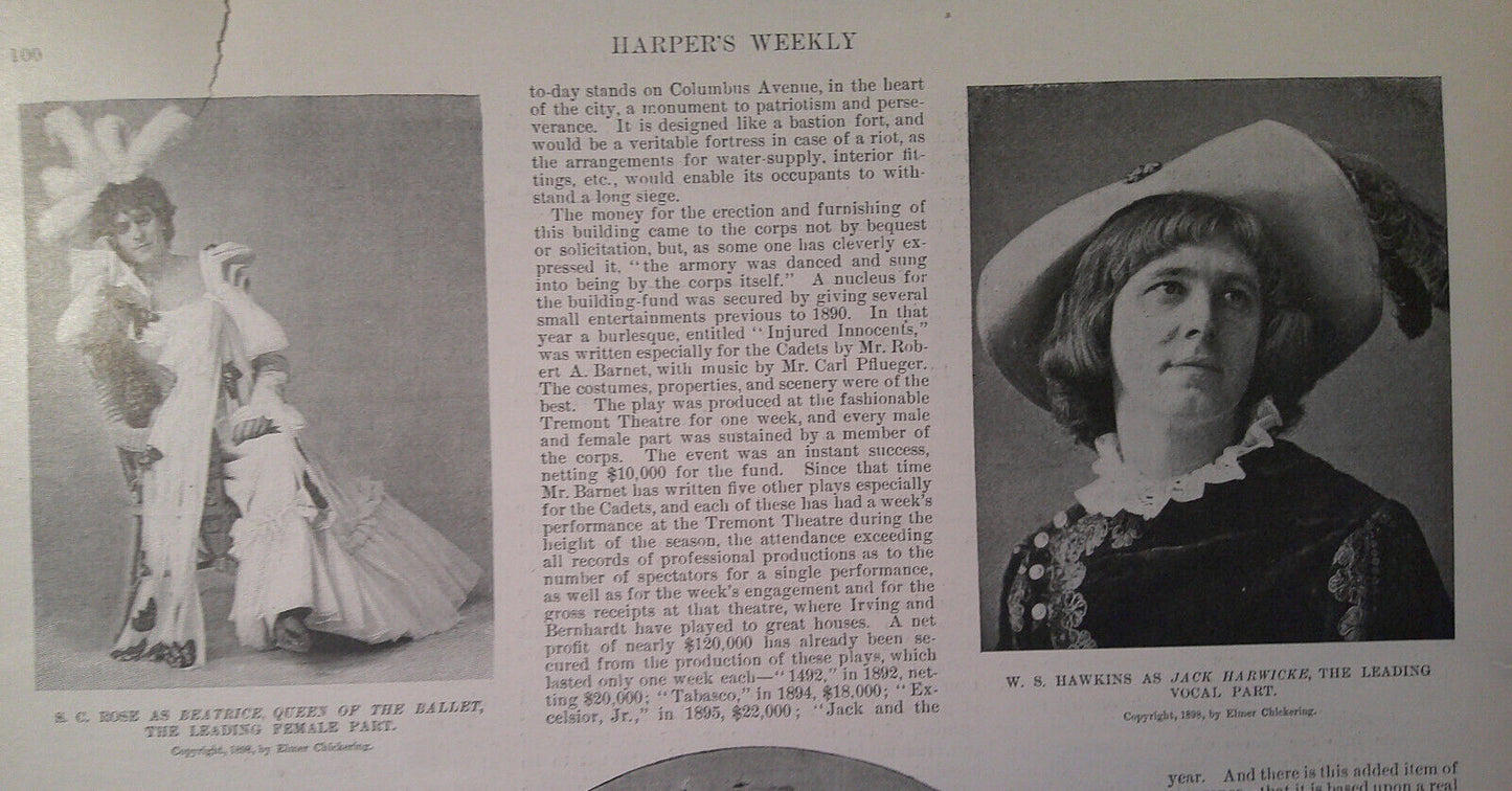 Soldiers as Actors - story & prints in Harper's Weekly, January 29, 1898.