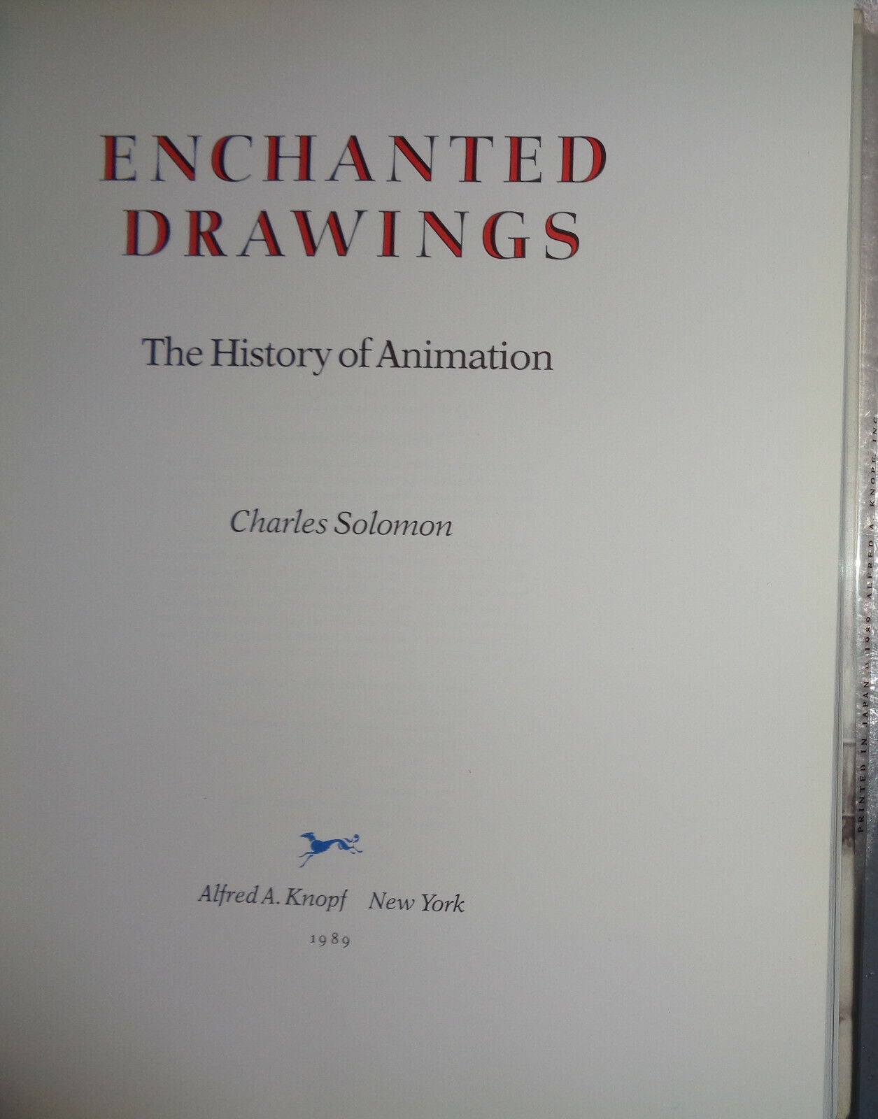 Enchanted Drawings : The History of Animation by Charles Solomon (1989, 1st ed)