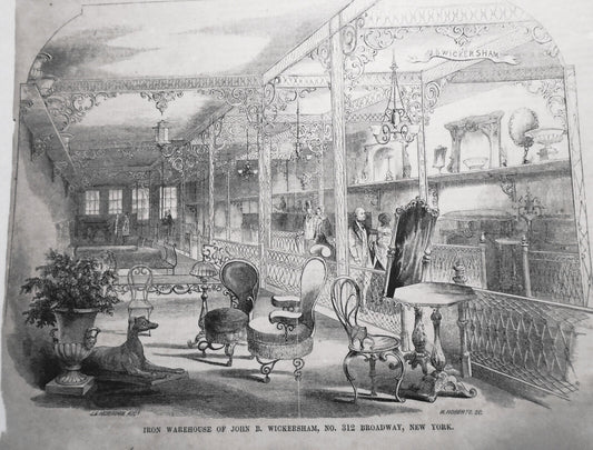 Iron Warehouse Of John B. Wickersham, Broadway, NYC  - Gleason's Pictorial 1850s