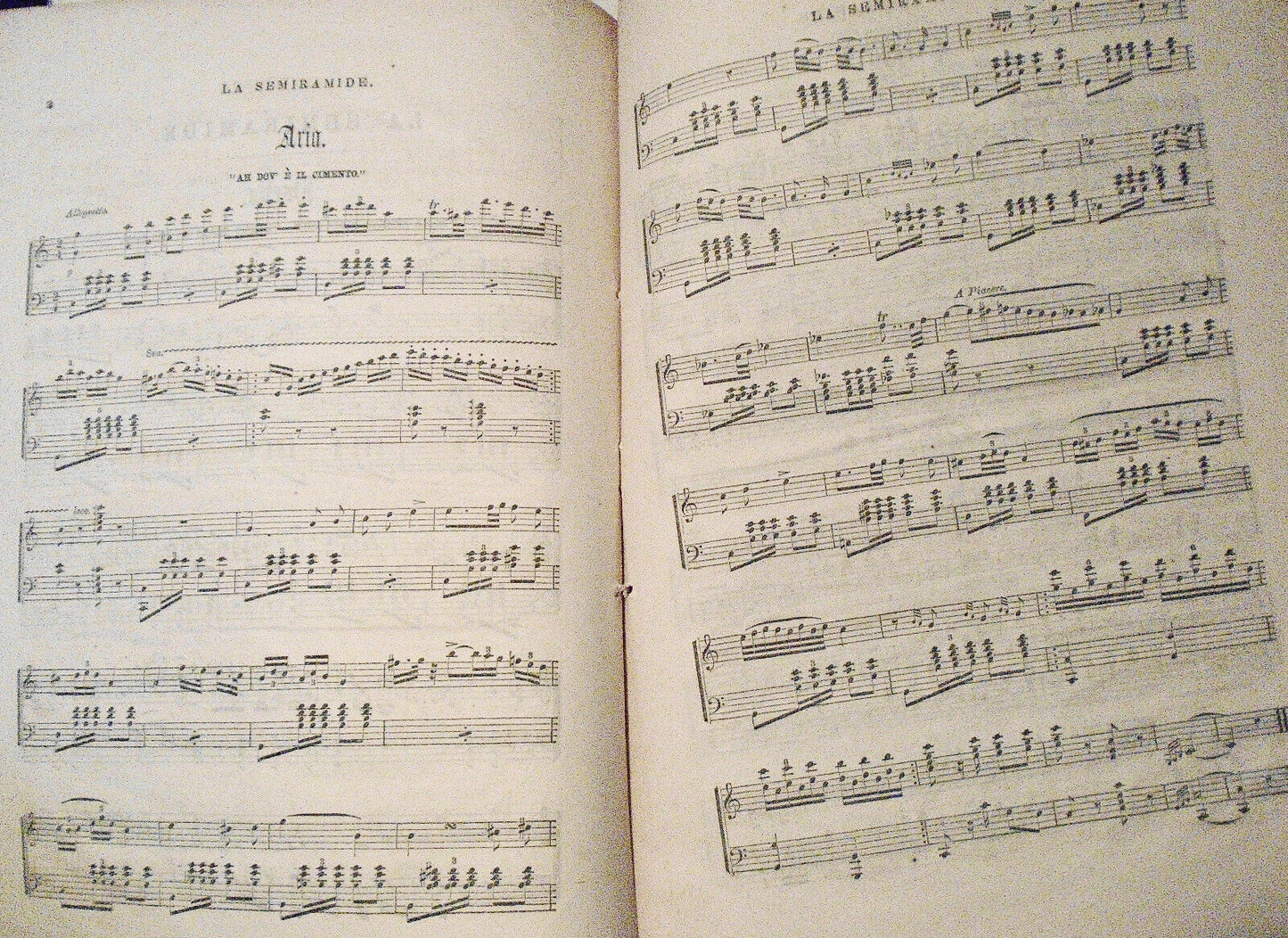 Semiramide : a grand opera in two acts. 1854. Libretto And Parlor Pianist