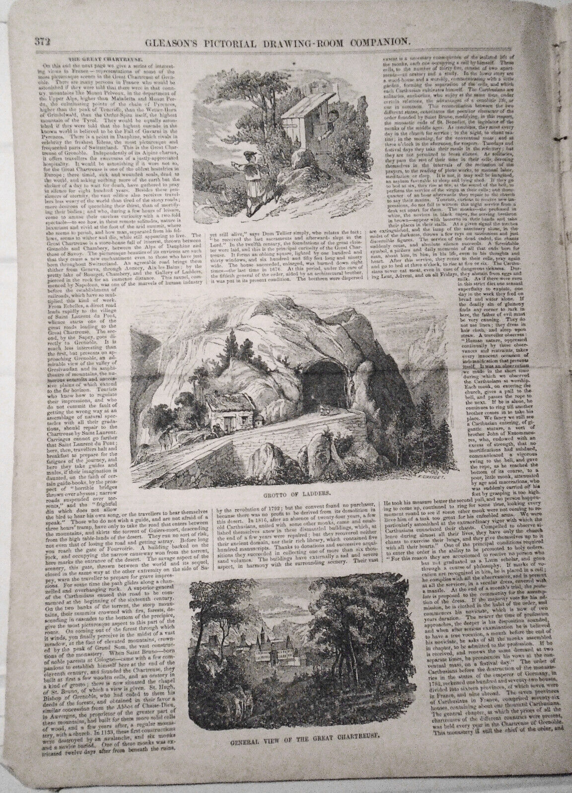 Gleason's Pictorial, June 17, 1854 - Marblehead, MA; Cologne; Great Chartreuse