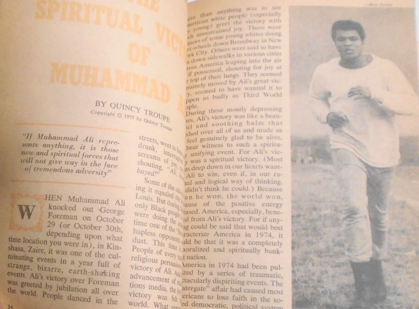 Black World magazine, January 1975. Muhammad Ali.