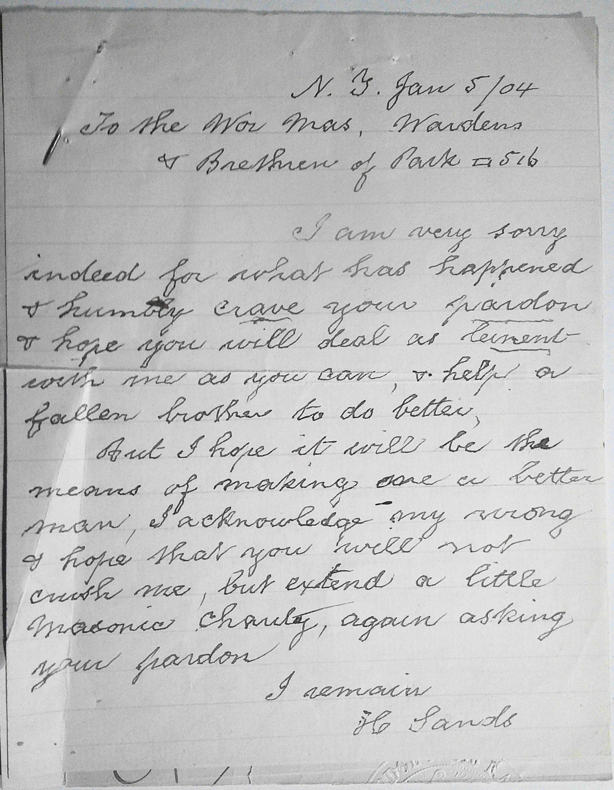 1904 Masonic archive, NYC - Trial & Expulsion of Secretary Sands for Fraud