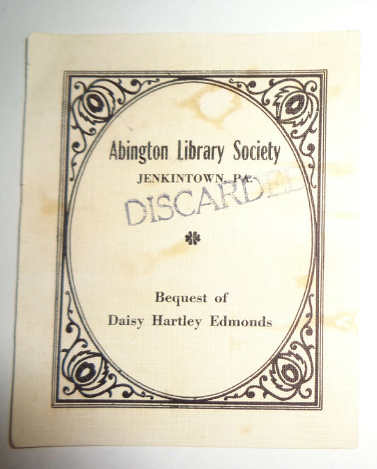 Abington Library Society, Jenkintown, Pa. Bookplate - per Daisy Hartley Edmonds