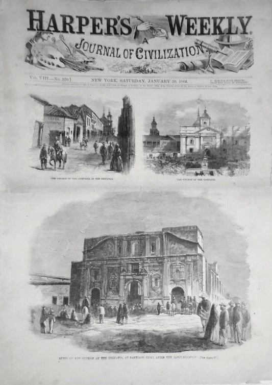 Harper's Weekly Jan 30, 1864: Emancipated slaves, white and colored; Civil war..