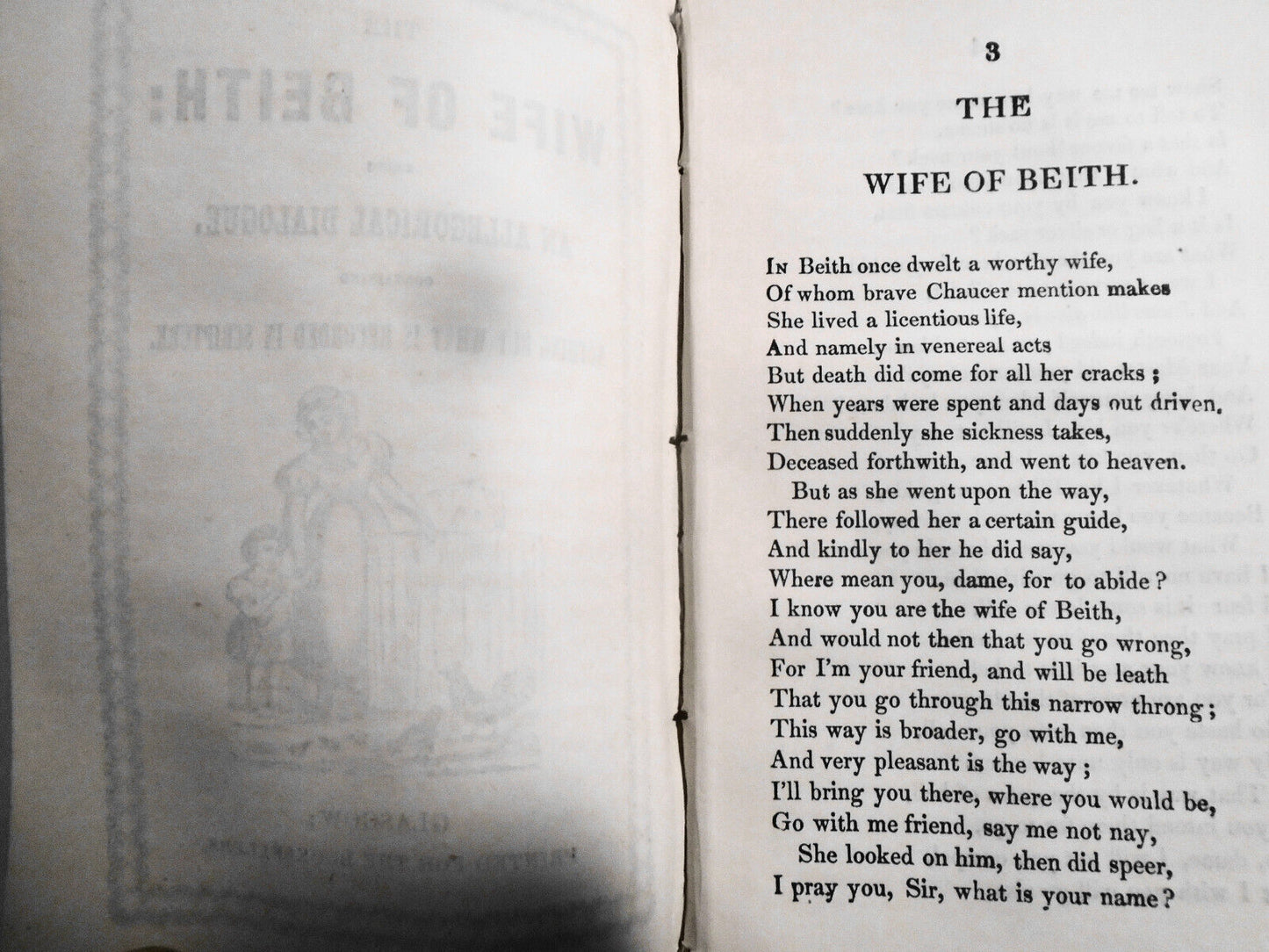 [Chapbook] The wife of Beith : being an allegorical dialogue [1847]