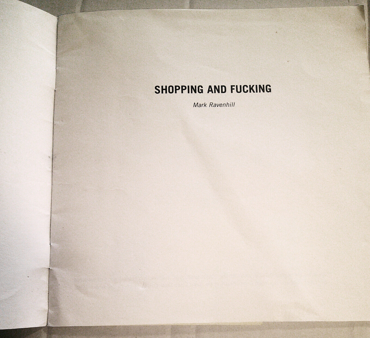 Shopping and F*cking - Souvenir Program - 1998 New York Theatre Workshop