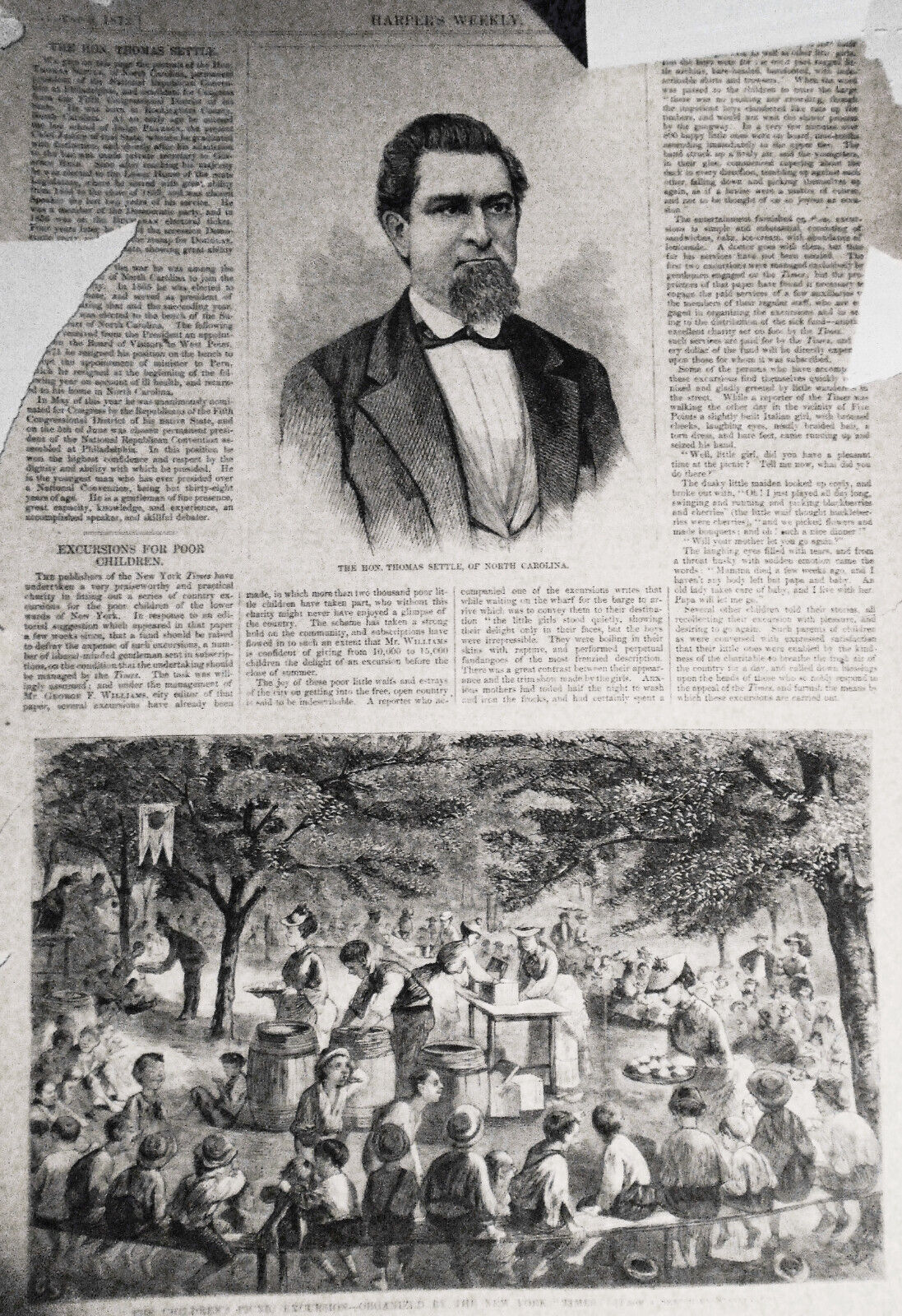 The Children's Picnic Excursion - Organized By The New York "Times" - 1872 HW