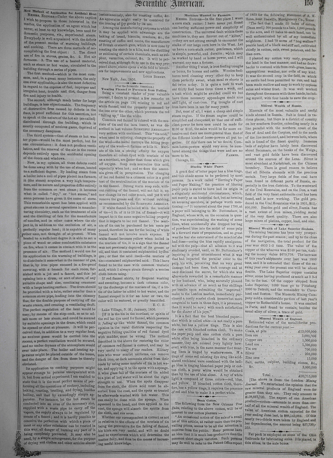 Scientific American, January 26, 1856. Original complete issue.