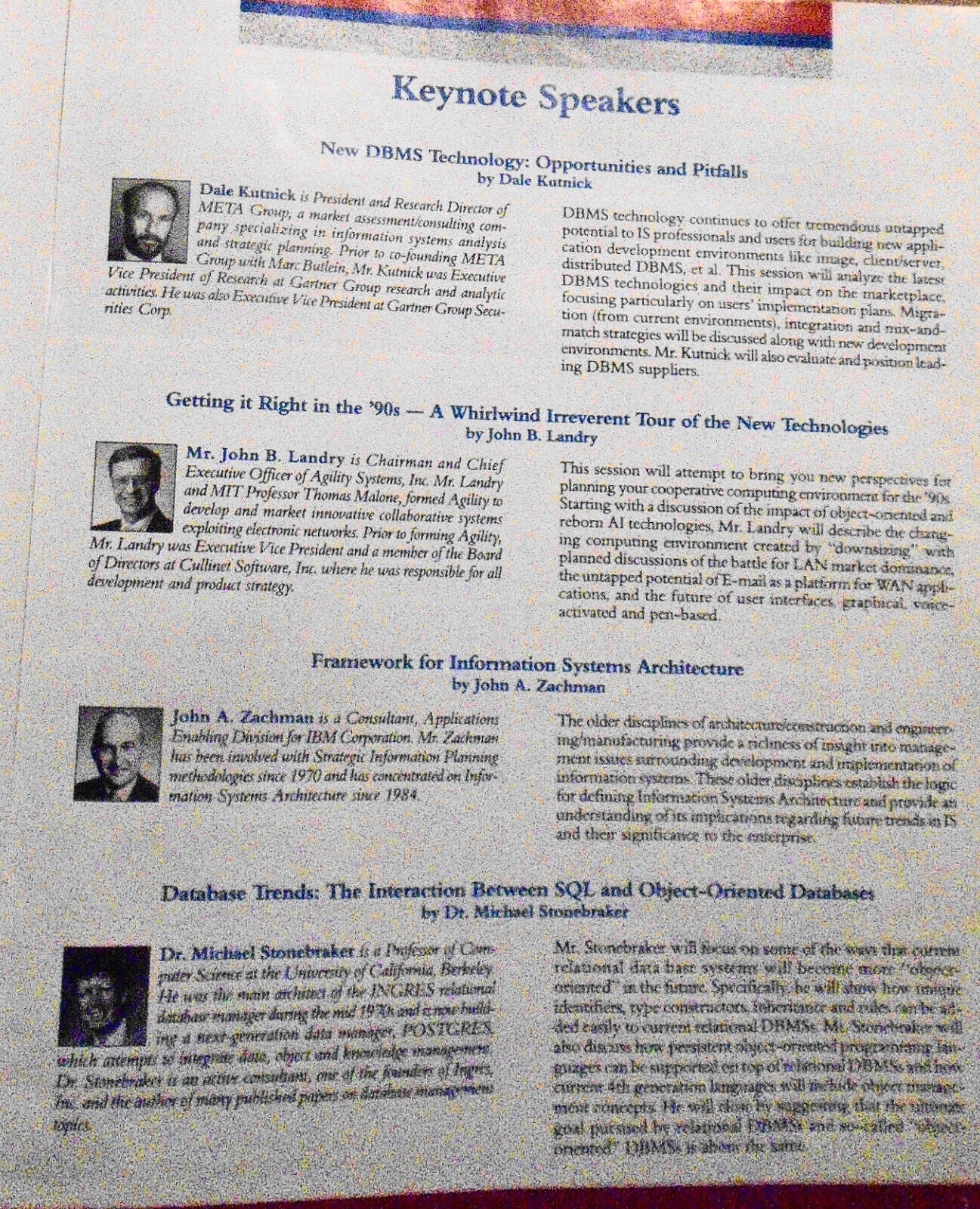 Database World Conference & Expo Program, December 11-13, 1990, Boston, MA.