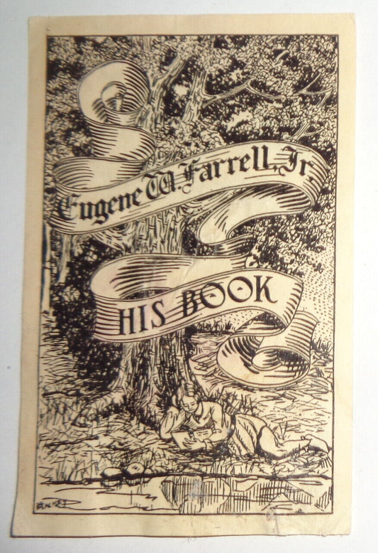 Eugene W. Farrell, Ex Libris Bookplate circa 1927