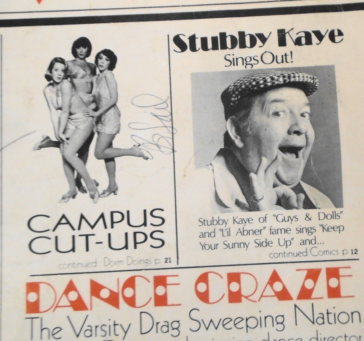 SIGNED Alice Faye & Stubby Kaye, et al   Good News souvenir Program, 1974