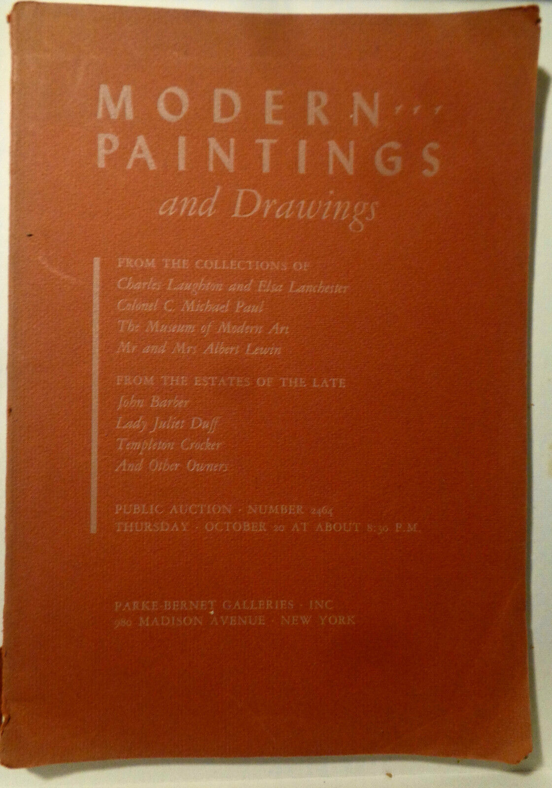 Modern paintings, drawings.. collections of Charles Laughton.. Parke-Bernet 1966