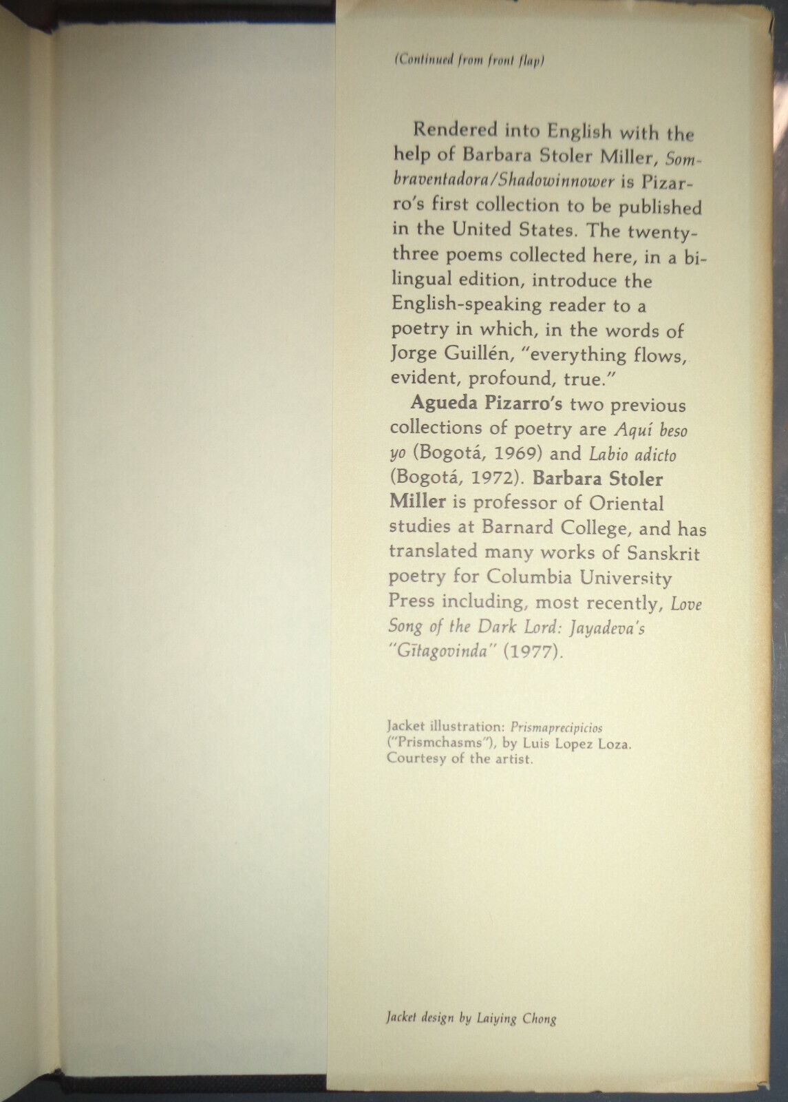 Sombraventadora = Shadowinnower, by Águeda Pizarro. SIGNED First edition 1979