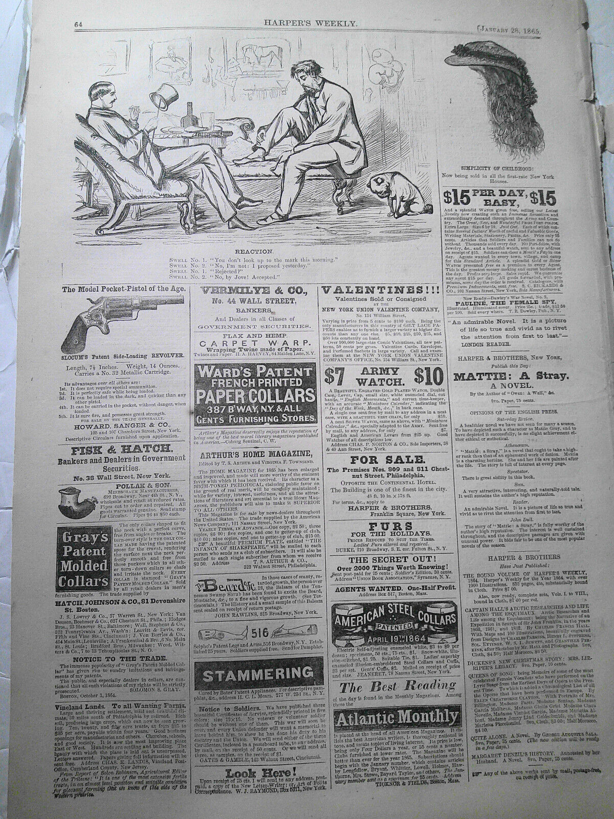 "Reaction," January 28, 1865, cartoon, Harper's Weekly