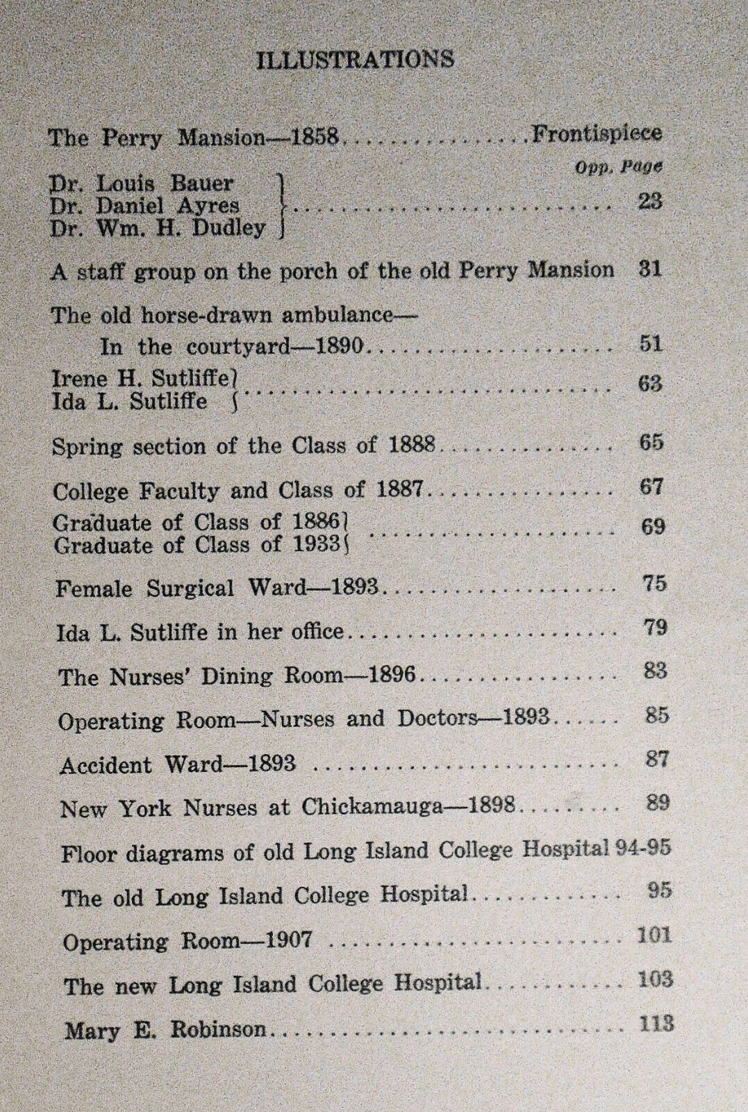 The Long Island College Hospital and Training School for Nurses, 1858-1883-1933