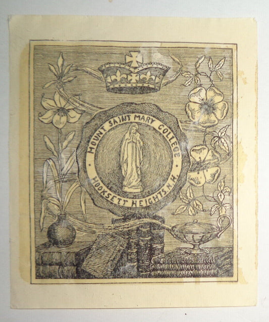 Mount Saint Mary College  Ex Libris Bookplate