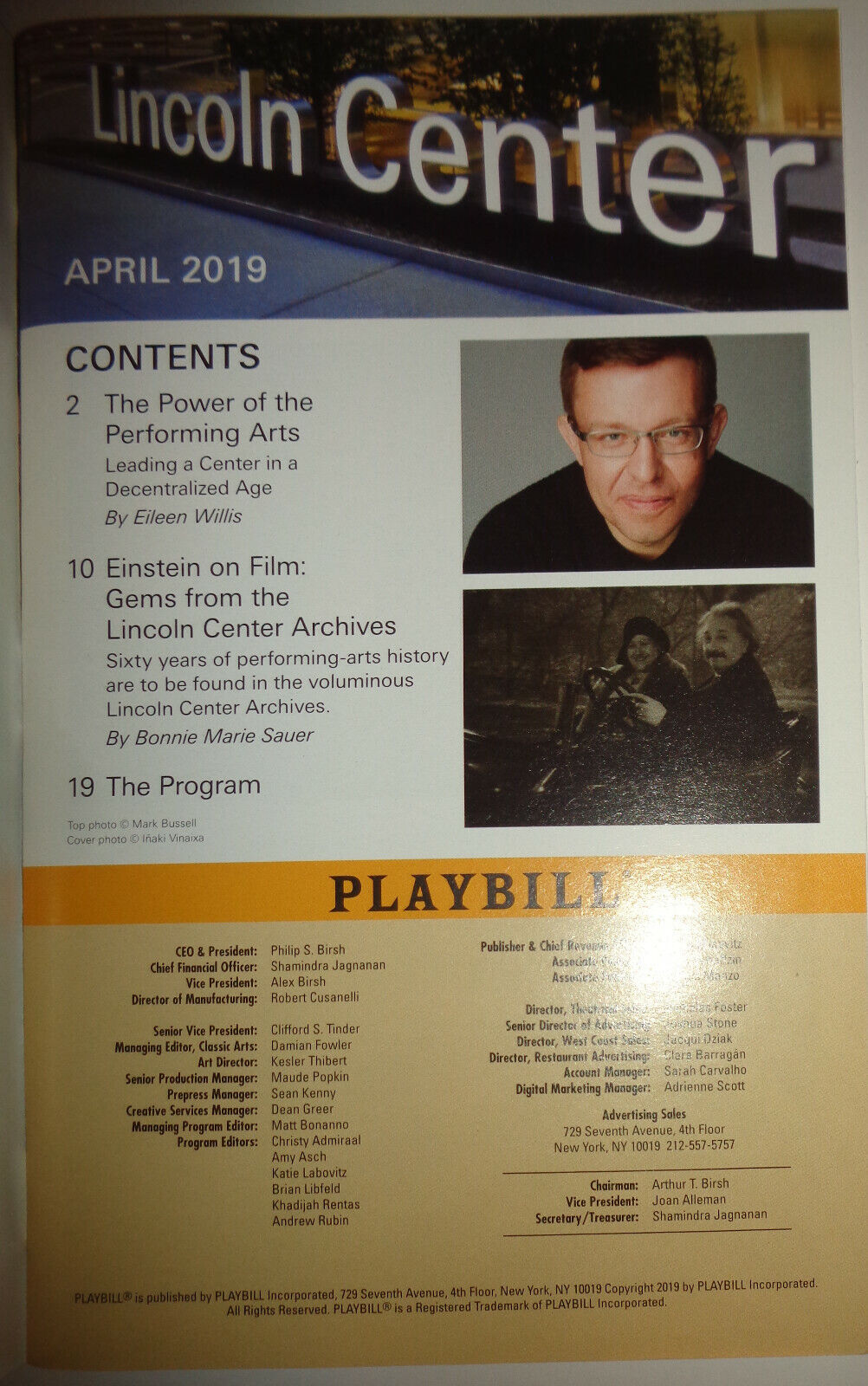 Film At Lincoln Center 50th Anniversary Gala Playbill, April 29, 2019