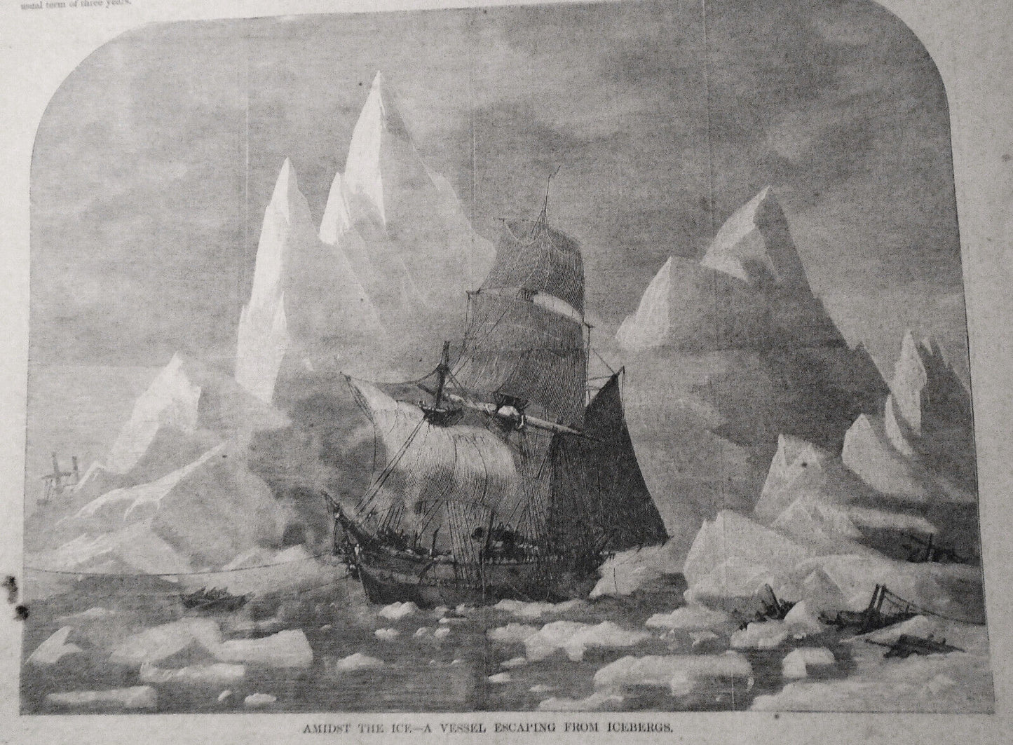 Harper's Weekly Jan 18, 1868 - Original - Clerkenwell Prison Explosion; Icebergs