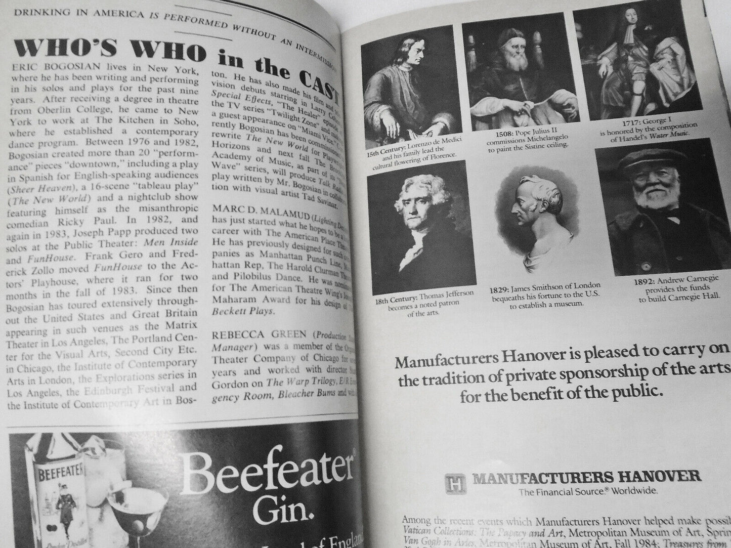 Funhouse (1983) and Drinking in America (1986) - 2 Eric Bogosian Playbills