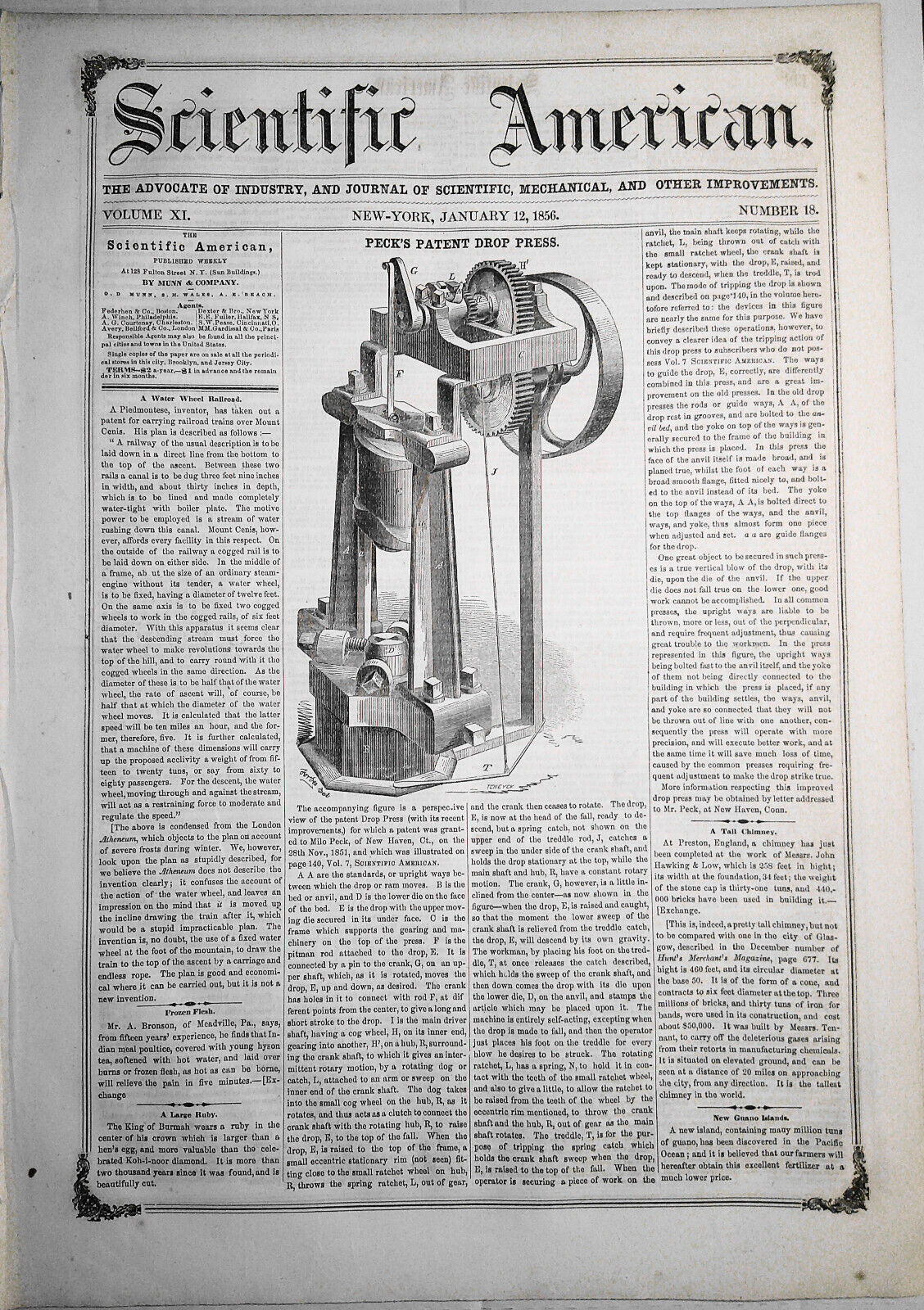 Scientific American, January 12, 1856. New system of Numeration and Measurement