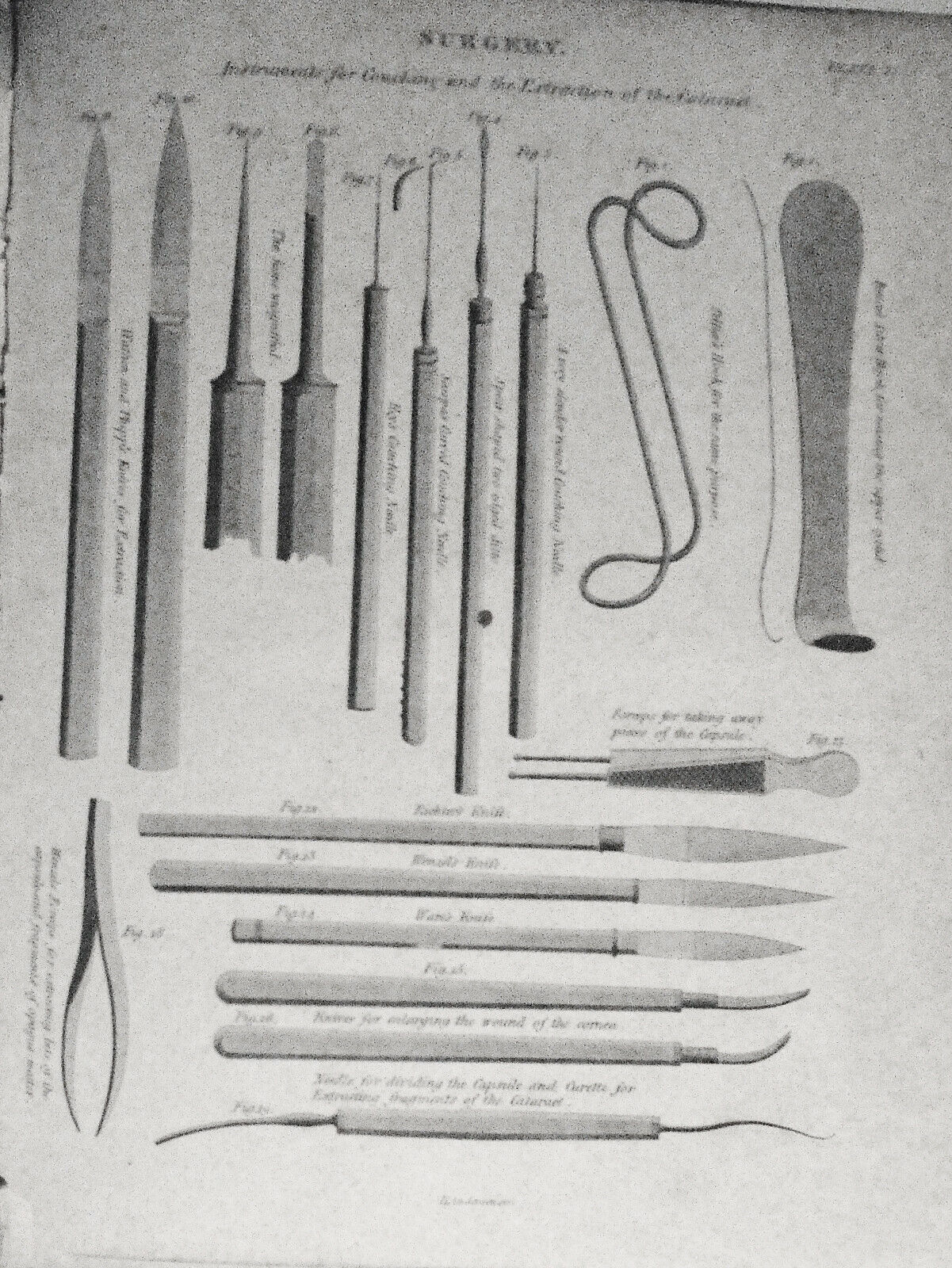 [1815] Surgery tools - 12 engraved plates from Rees' Cyclopaedia plus article