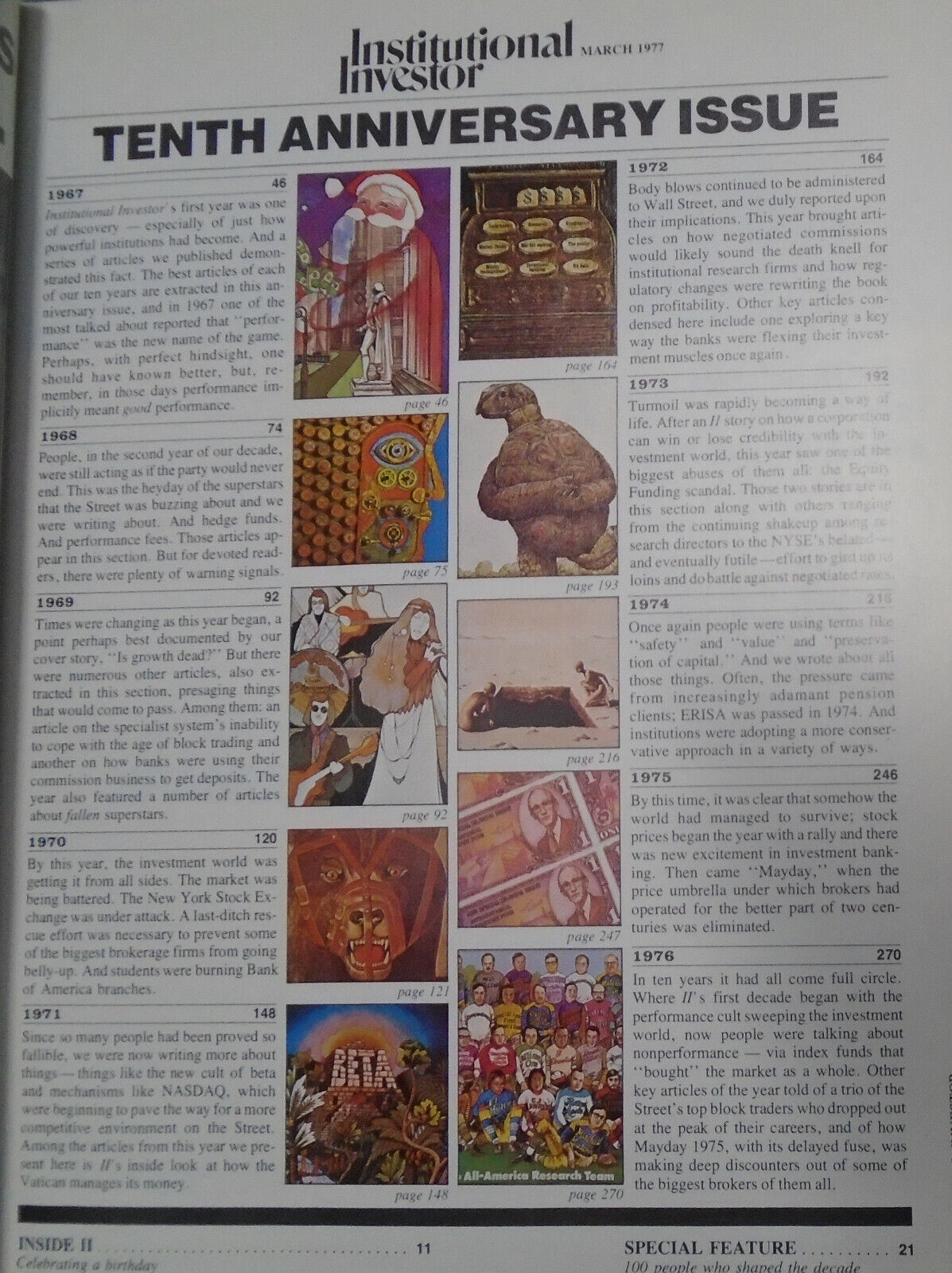 Institutional Investor,  March 1977. Tenth Anniversary Limited Edition Issue