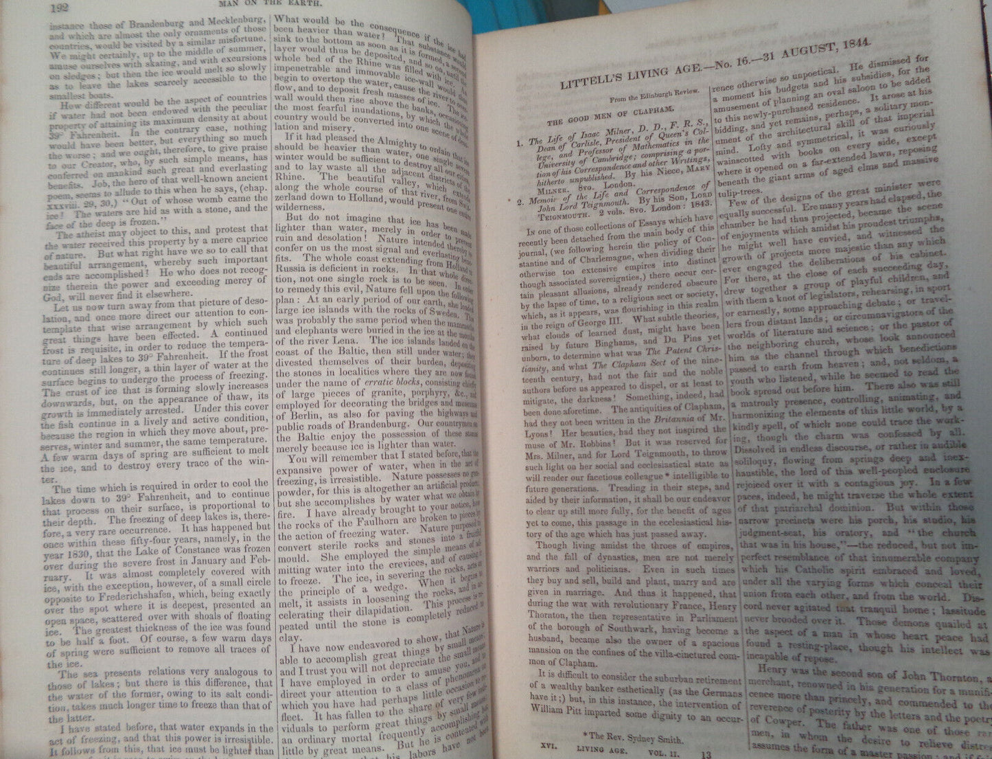 LITTELL'S LIVING AGE, Vol. II : from 10 august to 26 october, 1844. Bound volume