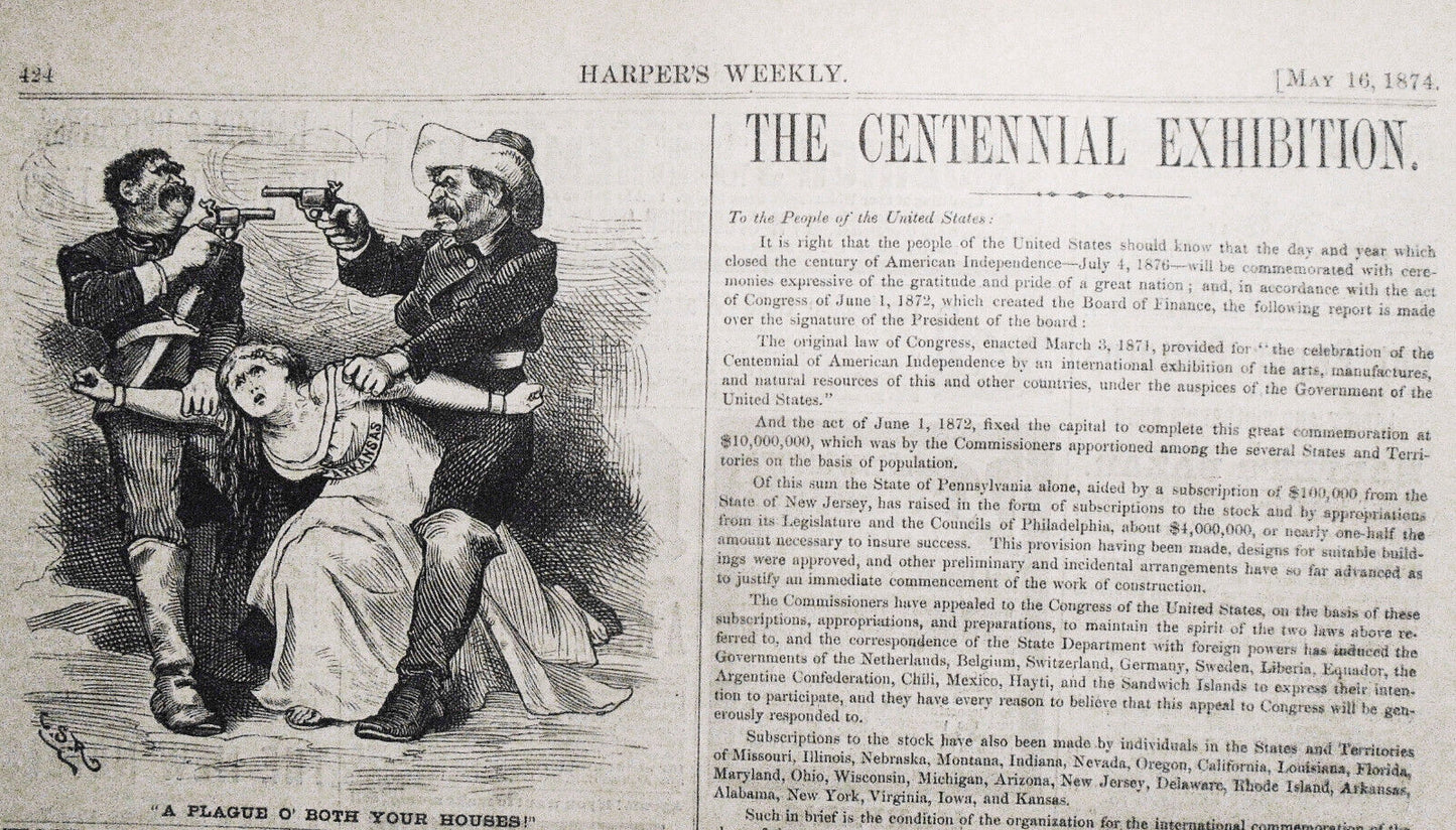 A Plague o' both your Houses - original cartoon in Harper's Weekly May 16, 1874