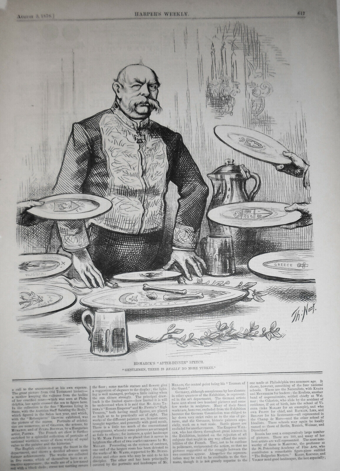 Bismarck's "After-Dinner" Speech,  Harper's Weekly August 3, 1878