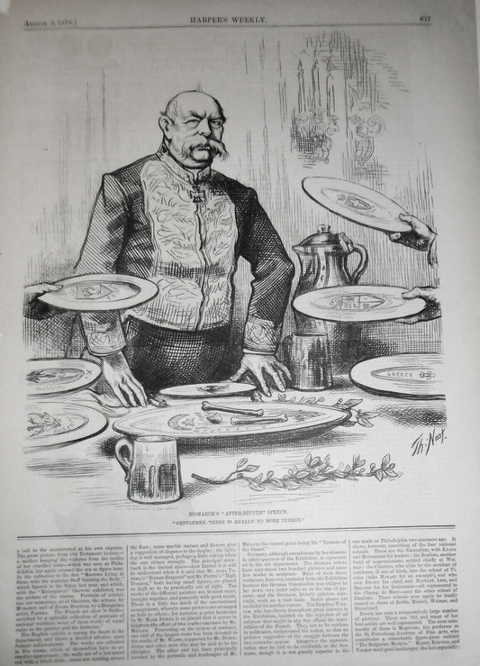 Bismarck's "After-Dinner" Speech,  Harper's Weekly August 3, 1878