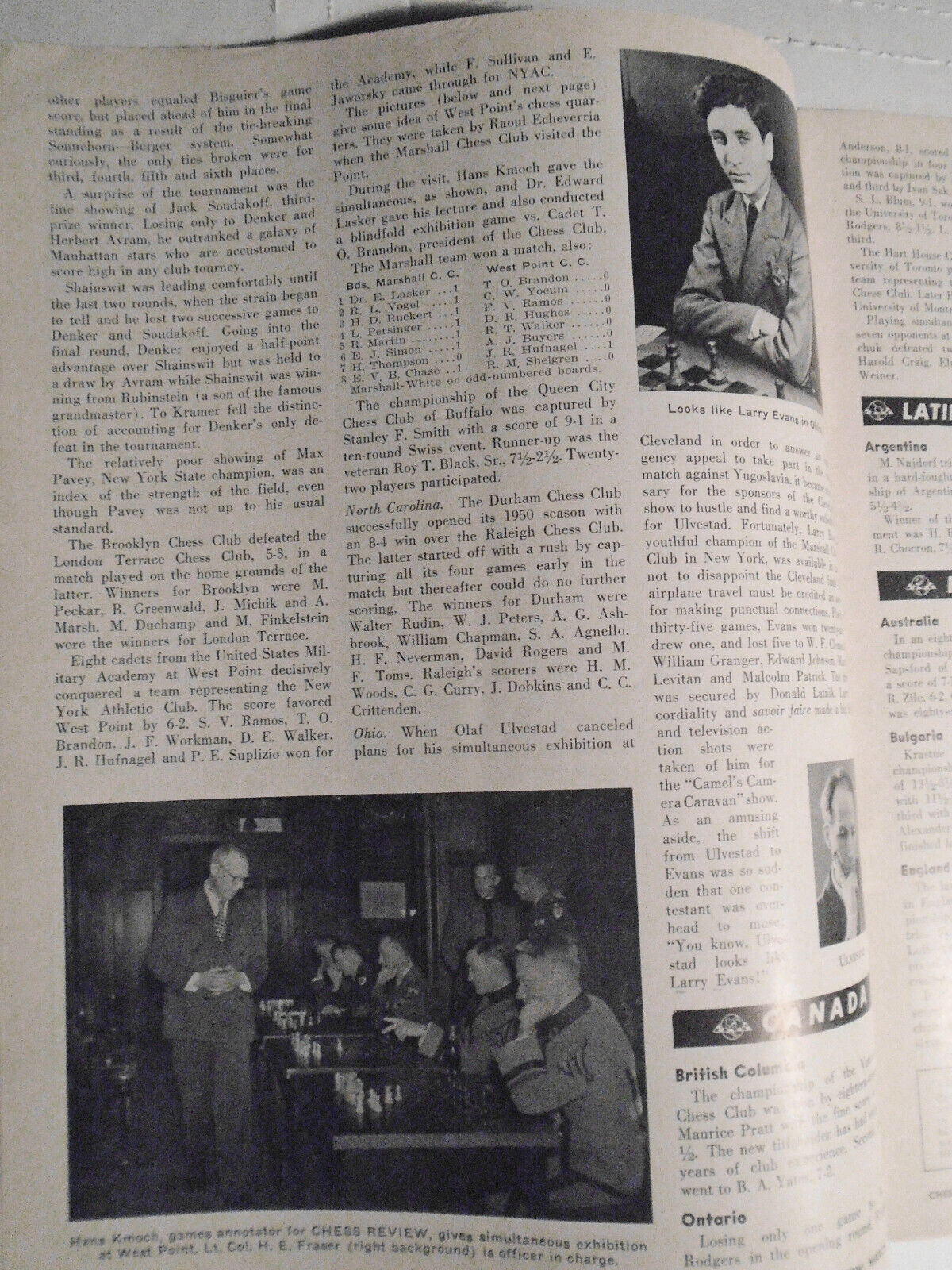 Chess Review, March 1950.  Arnold Denker On Cover.