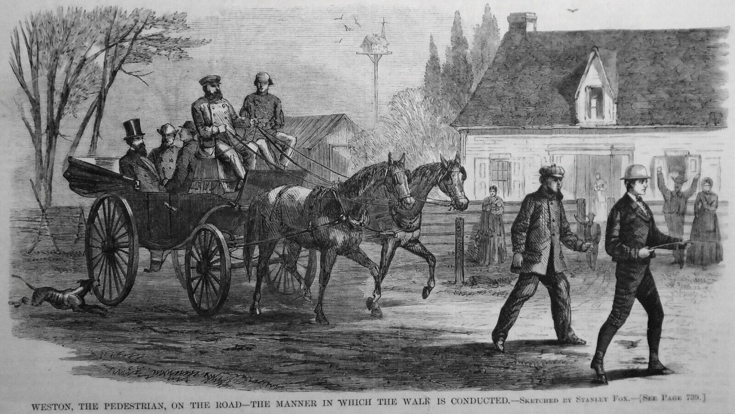 Weston, The Pedestrian, On The Road - Harper's Weekly, 1867