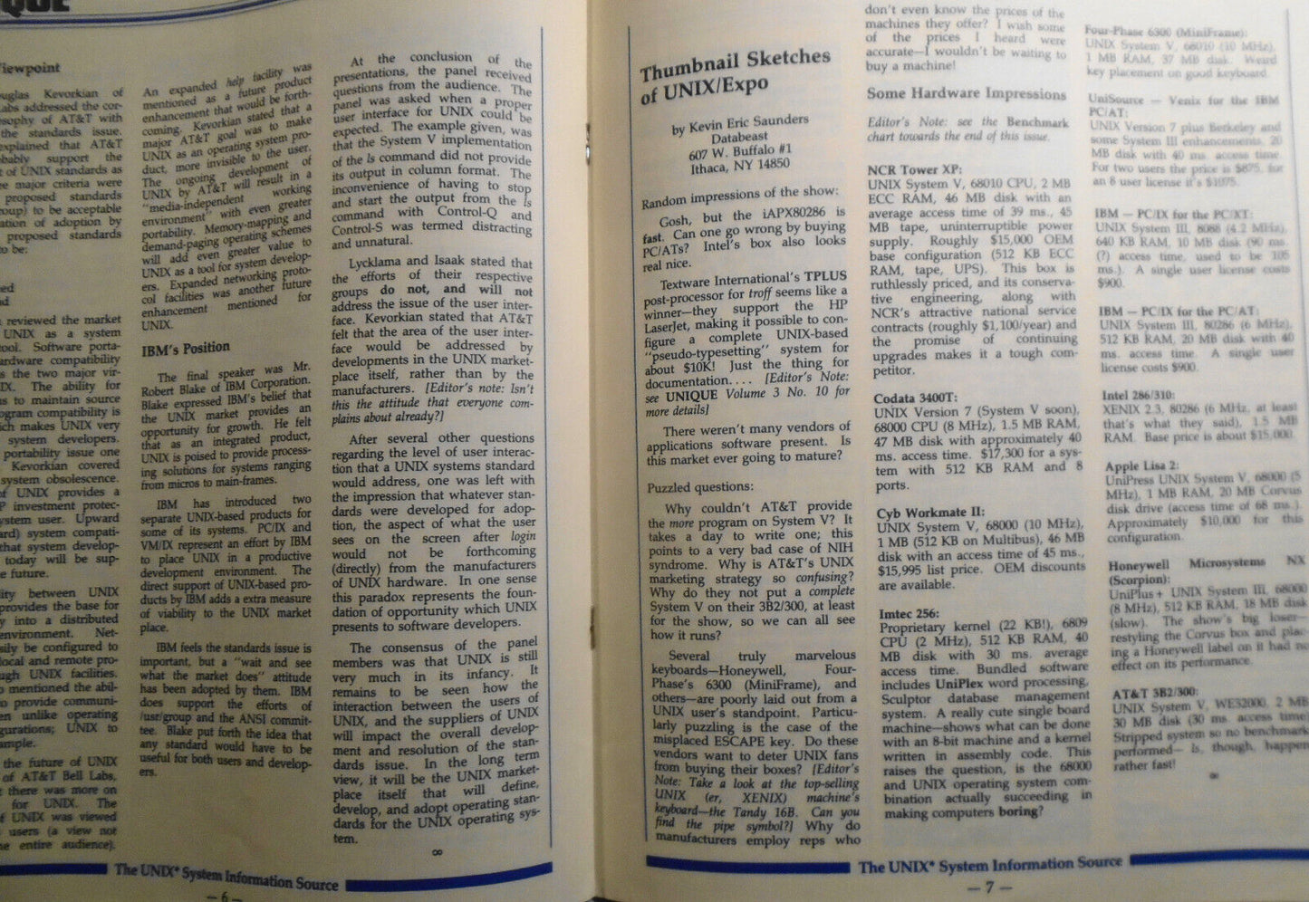 UNIQUE,  Vol. 3, No.  11, 1985 - The UNIX System Information Source