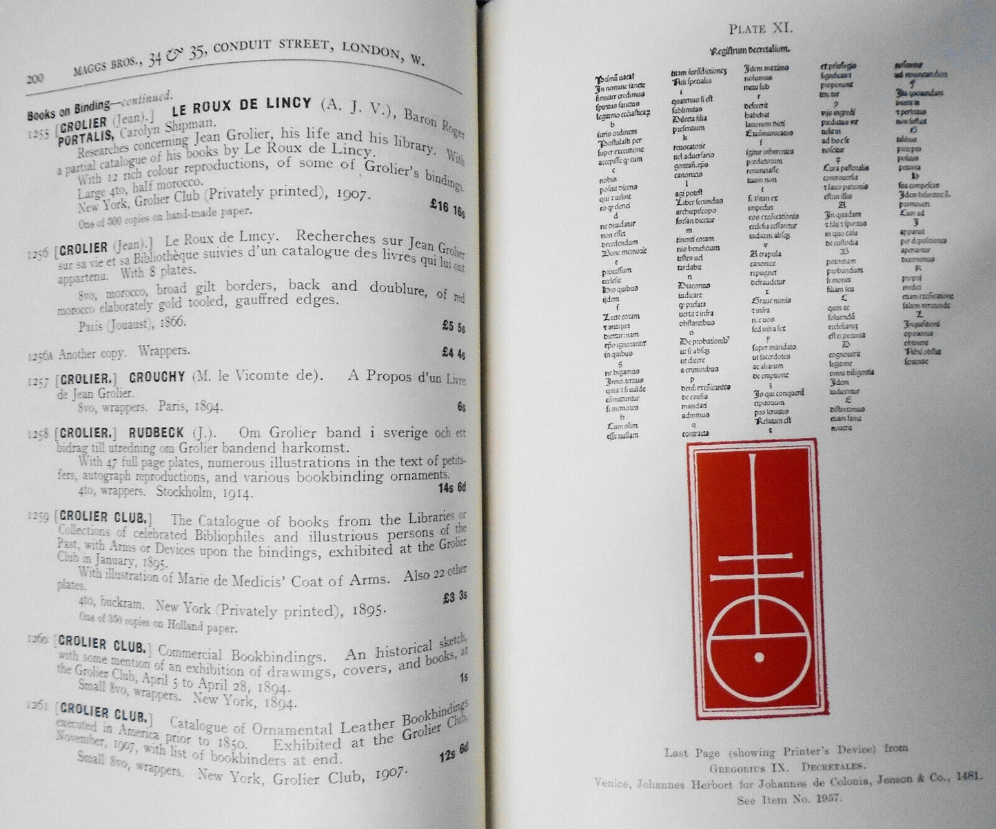 1928 Bibliotheca typographica:  Maggs Bros. Catalog 509