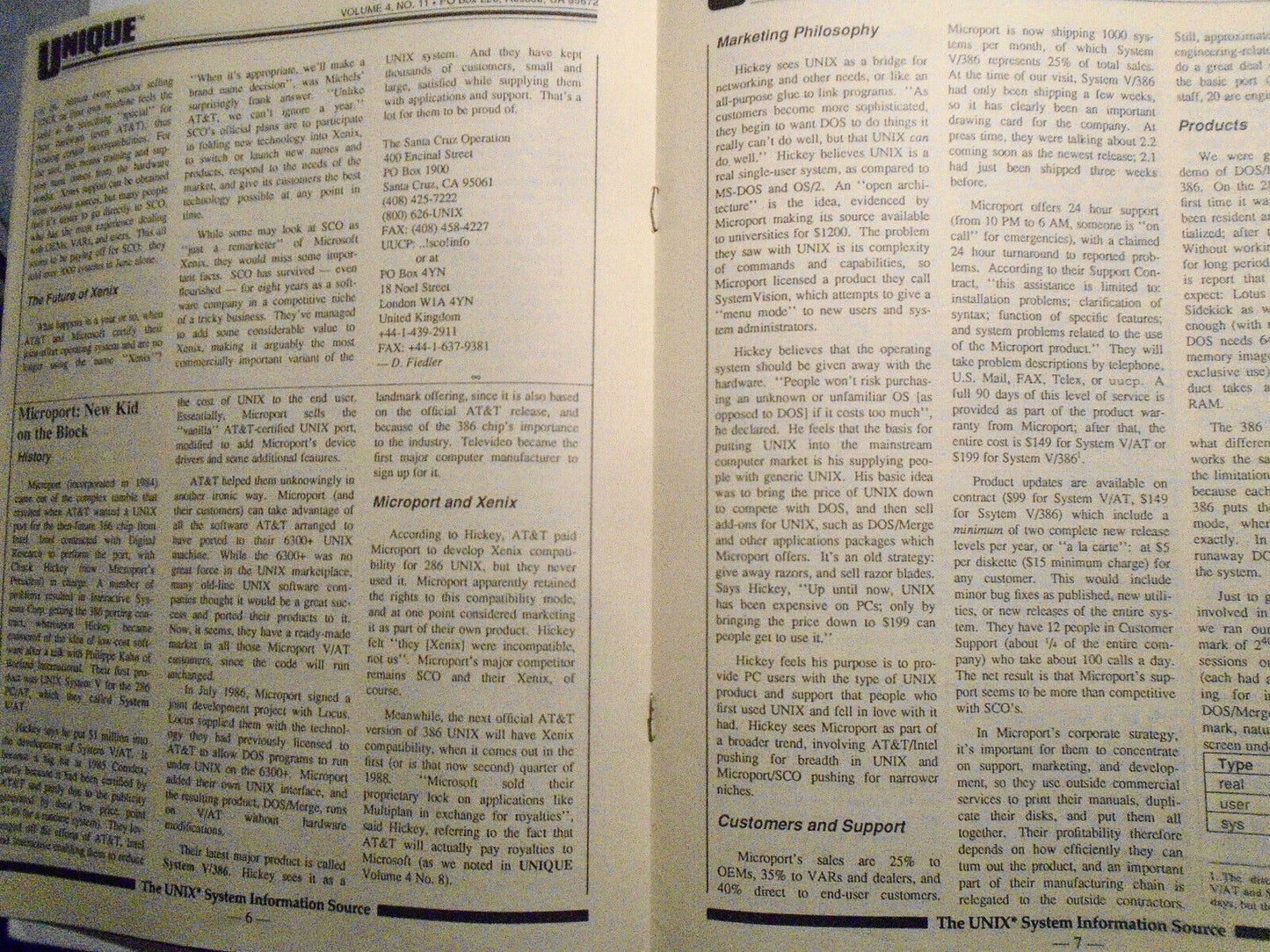 UNIQUE: The UNIX System Information Source,  Vol. 4, No.  11, October 1987