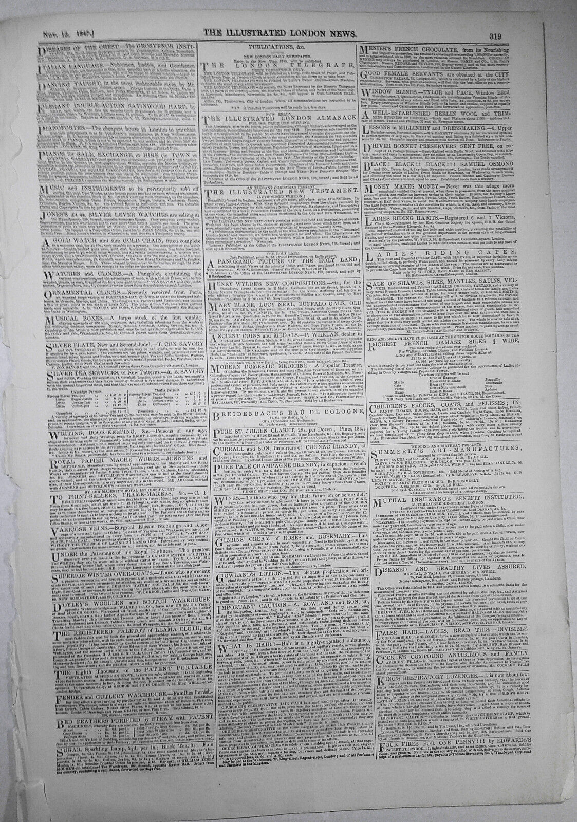 Sandilla, Chief of Kaffirs & Exchange Buildings. Illustrated London News, 1847