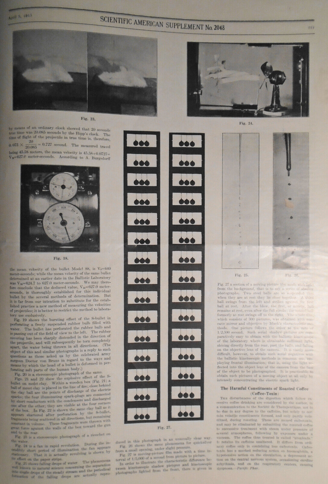 Scientific American Supplement April 3, 1915. Zeppelins; Projectile Photography