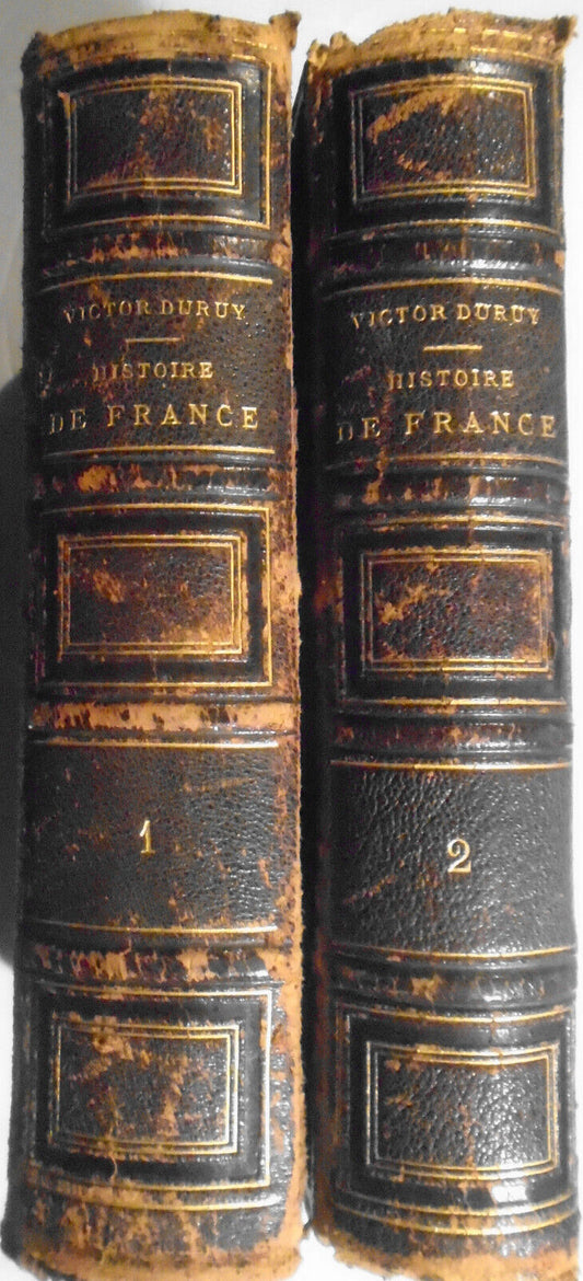 1893 Histoire de France, par Victor Duruy. 2 Vols. 12 color maps; 254 gravures