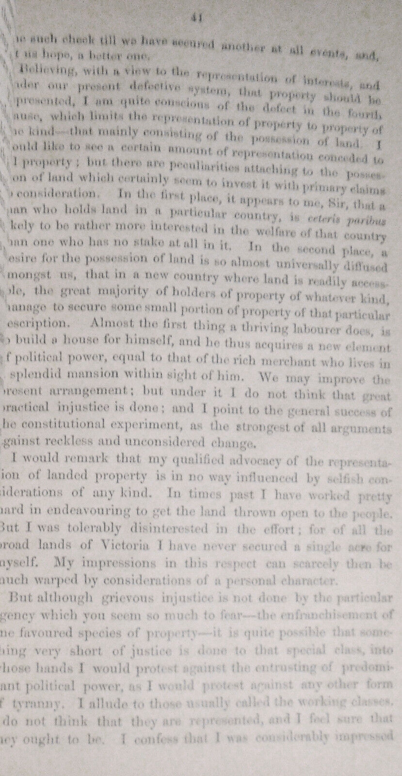 [Australia voting rights] 1857 An enquiry into the principles of representation