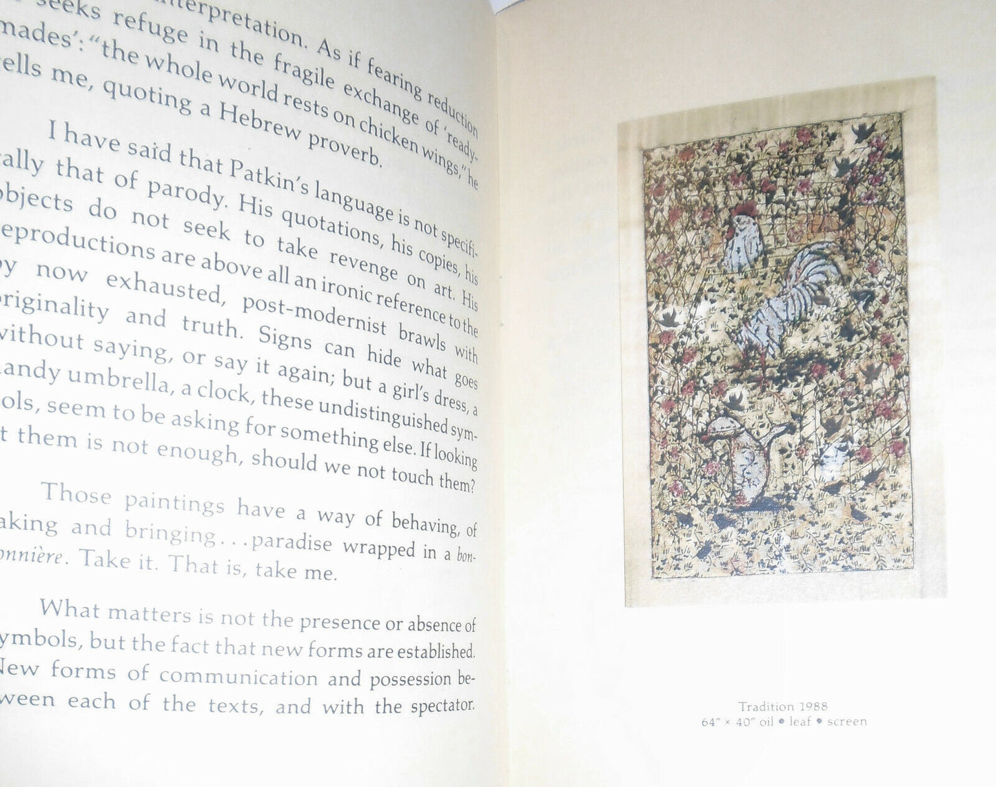 Izhar Patkin - The Perfect Existence in the Rose Garden -1988 exhibition catalog