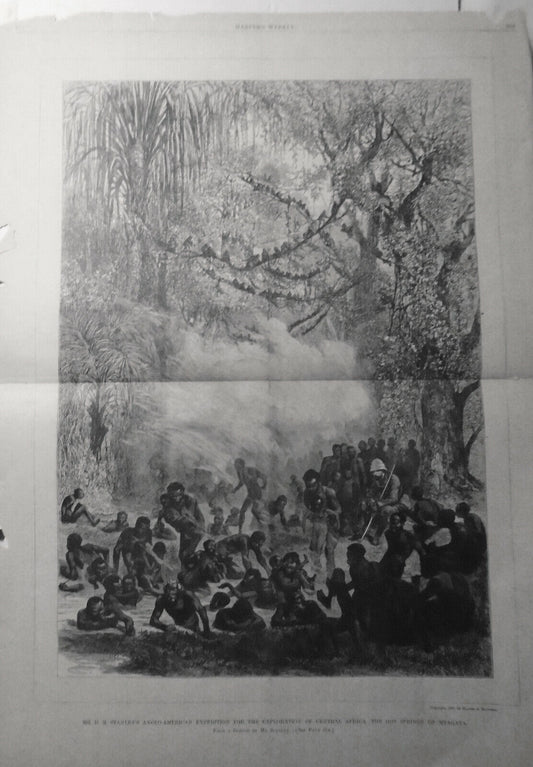 Stanley's Expedition to Hot Springs Of Mtagata - Harper's Weekly March 16, 1878