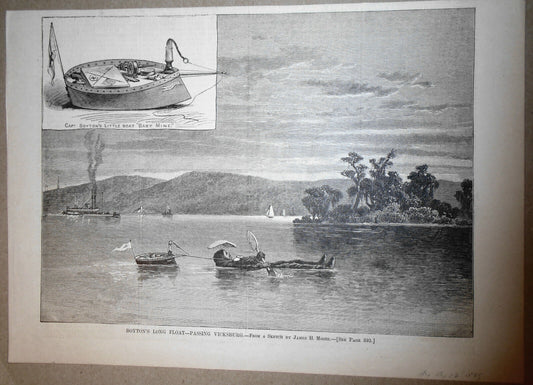 Boyton's Long Float Passing Vicksburg - Harper's Weekly, May 17, 1879. Original