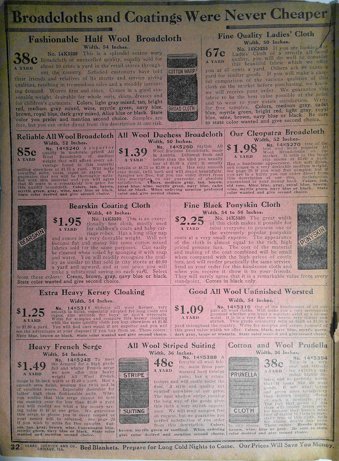 10 pages of household bargains from Sears, Roebuck & Co Retail Catalog 1905